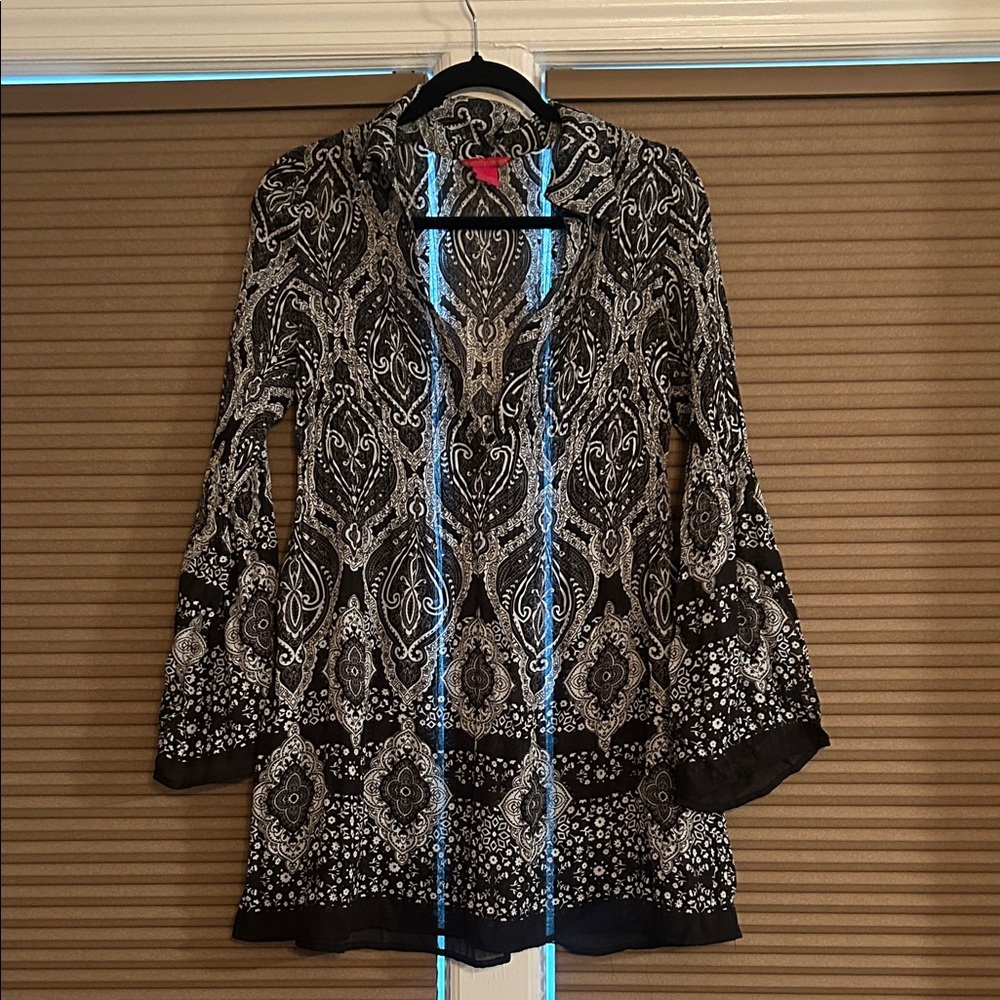 Sunny Leigh Black and White Paisley Blouse